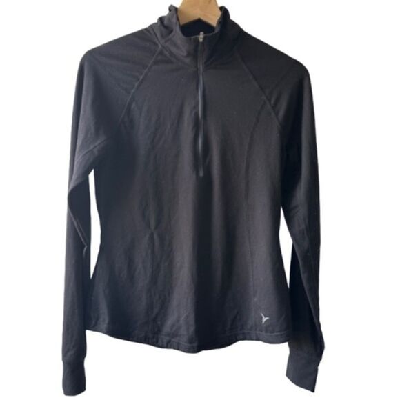 Old Navy Black half zip long sleeve black pullover, size Medium​ running jogging - Picture 1 of 1